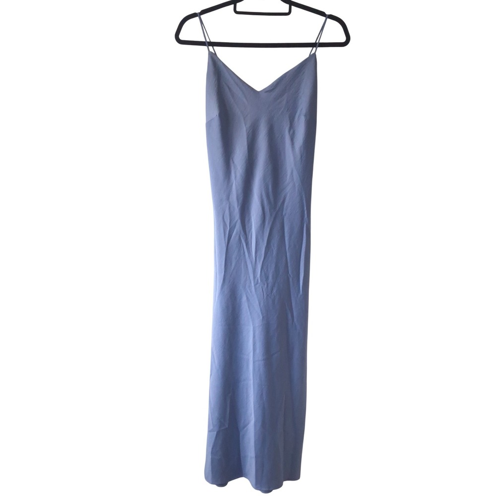 Fabletics Women Medium Satin Tie Back Midi Slip Dress Minimalist 90's Timeless‎